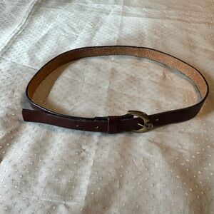 Etienne Aigner Brown Belt with Brass Buckle Size 28 Vintage